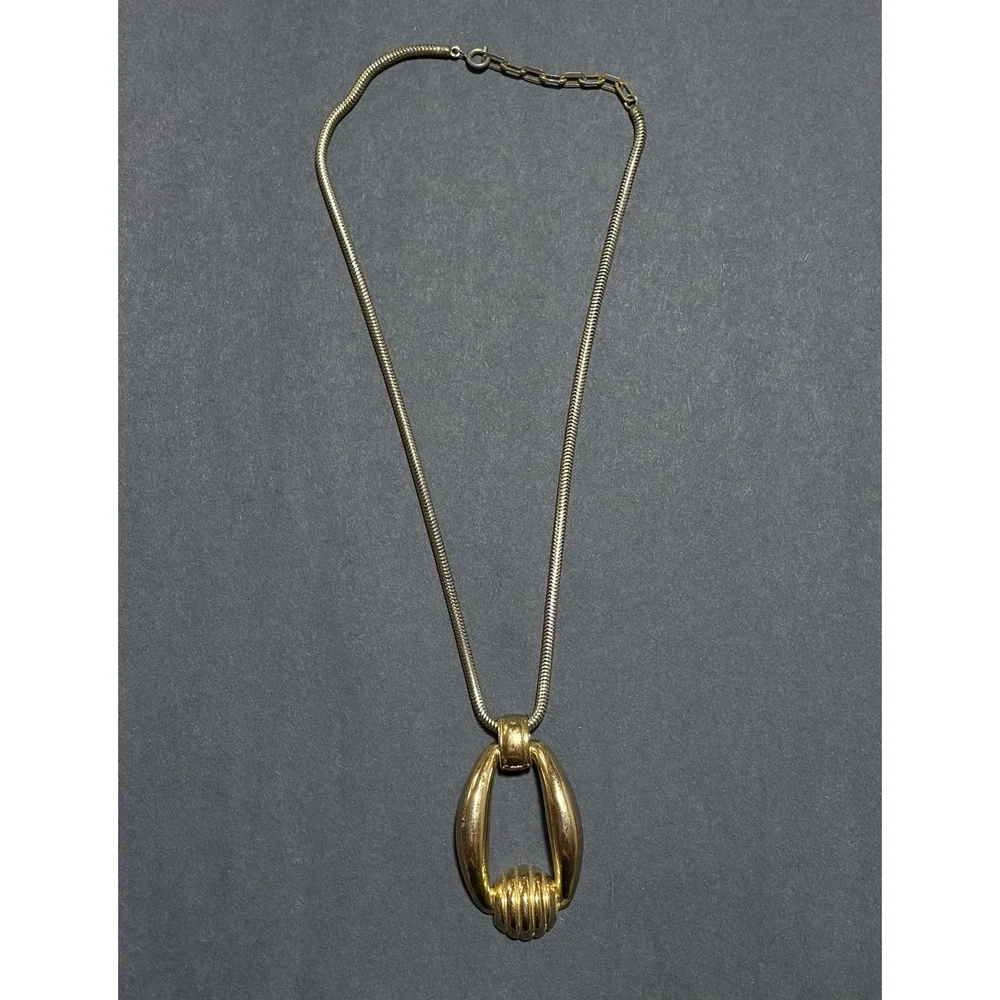 Grosse Germany Vintage 1971 Dior Designer Gold Tone Costume Necklace Pendant